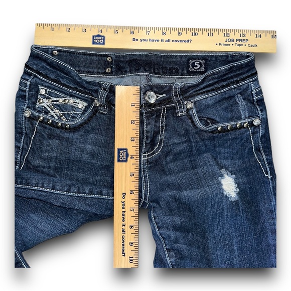 L.A. Idol embellished bootcut jeans Sz. 5 - Picture 7 of 9
